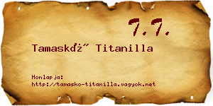 Tamaskó Titanilla névjegykártya